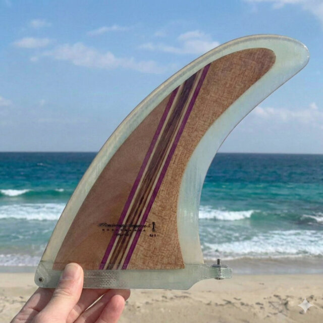 ロングボードフィン Rainbow fin Robert August 9.5 Wood レインボー