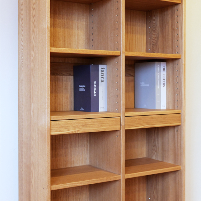 スタディ書棚 Low ナラ無垢 木製 本棚