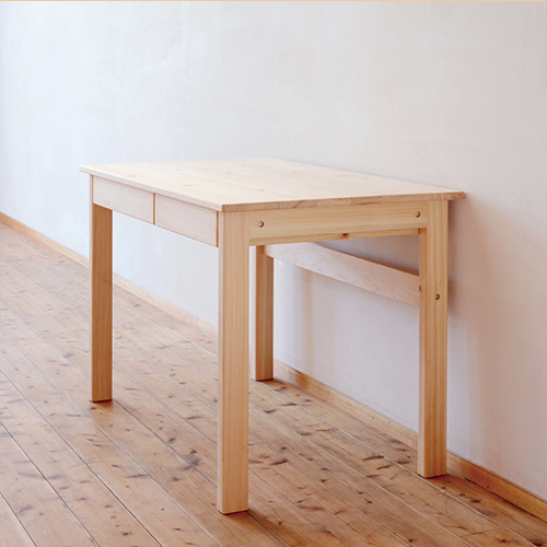 シンプルデスク 100×60 4本脚 学習机 木製 ヒノキ無垢 おしゃれ 国産