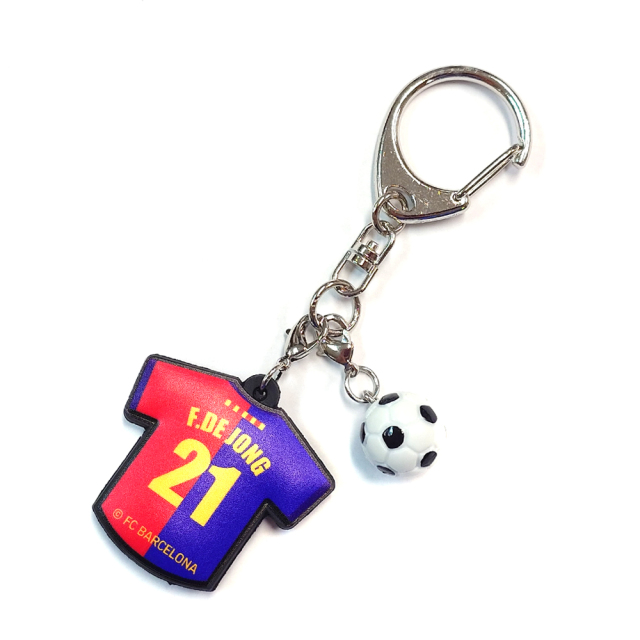 FCバルセロナ ユニ型ラバーキーホルダー #21 F. DE JONG メルカット