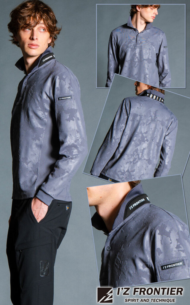 アイズフロンティア IZ FRONTIER ジャガードエンボスストレッチ長袖