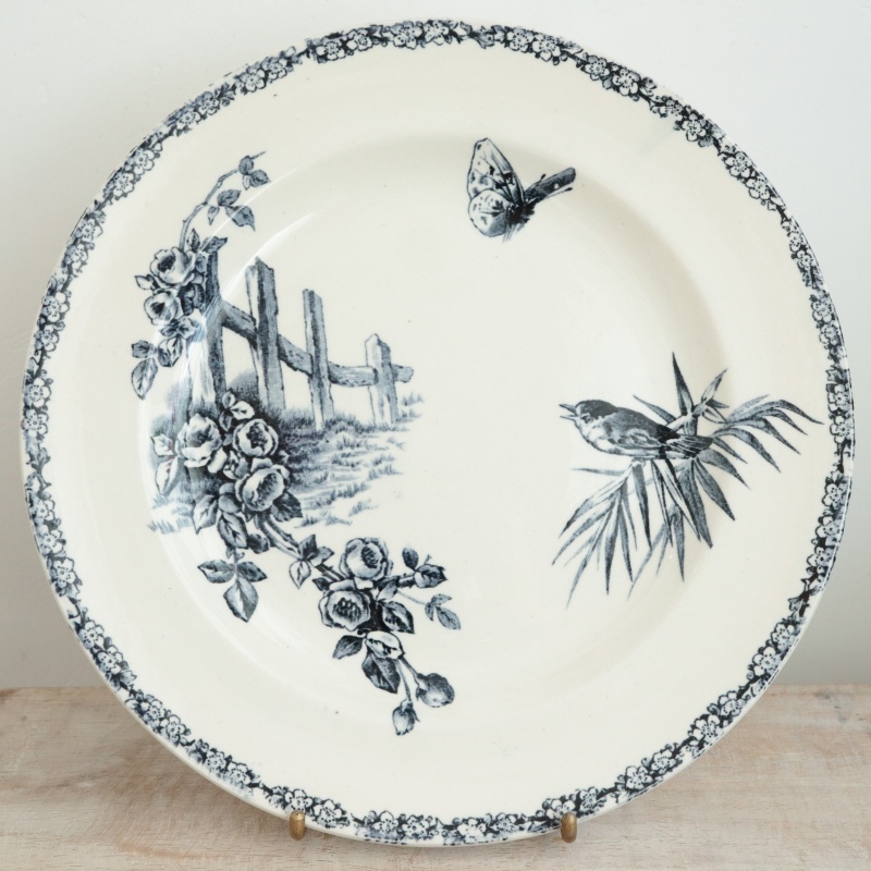 希少 エミールブルジョワ アンティークディナープレート 26cm 10角形