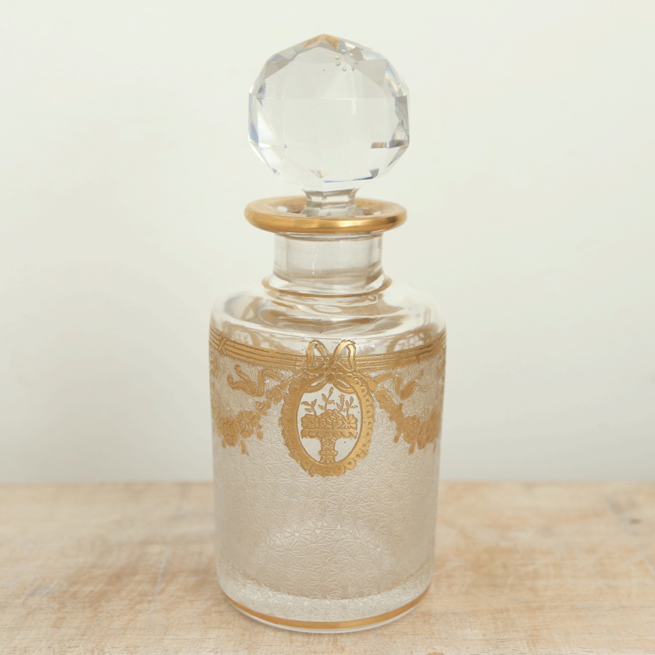 アンティーク・サンルイ 希少型香水瓶 14cm 水仙の花パフュームボトル