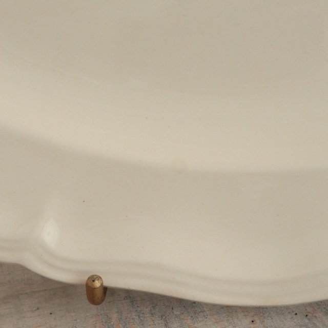 アンティーク ラヴィエ 花リム オーバル皿 フランス サルグミンヌ製