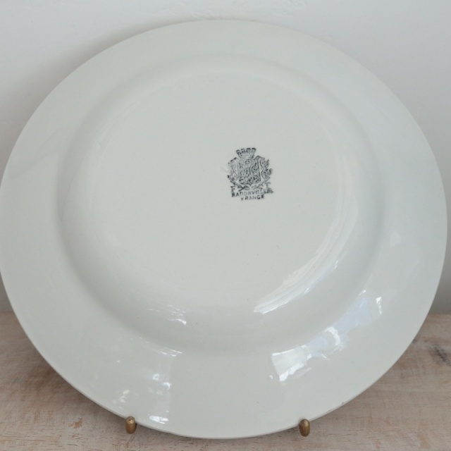 アンティーク プレート 白 深皿 厚手 フランス バドンヴィレー製