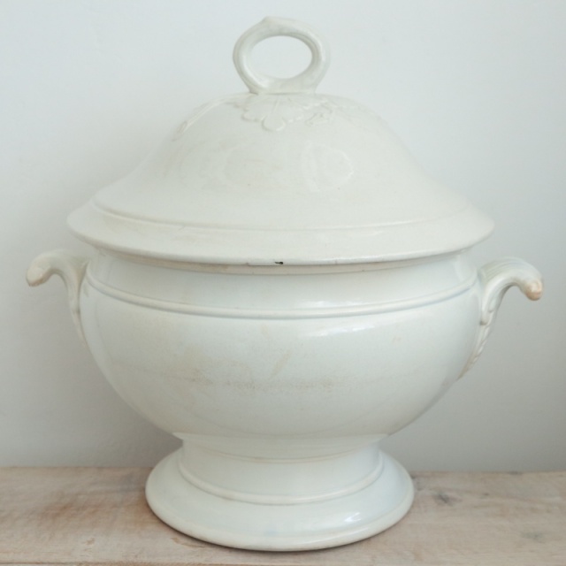 アンティーク スーピエール 白 フランス クレイユモントロー製 Creil