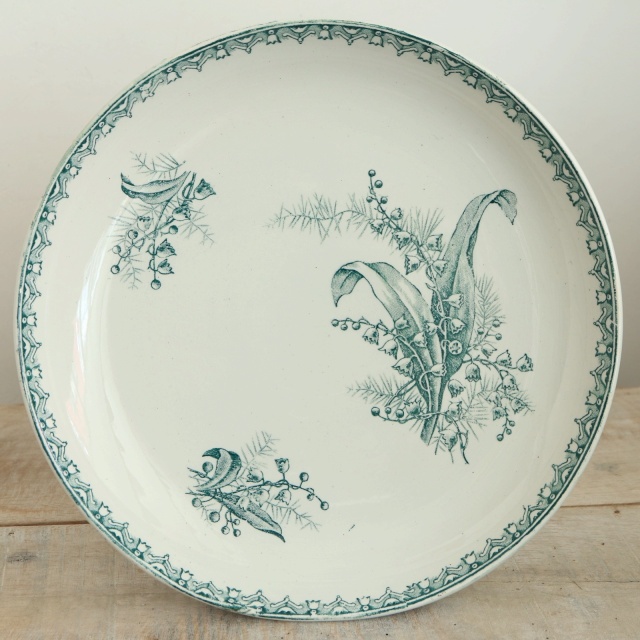 アンティーク コンポティエ スズラン MUGUET フランス サンタマン製 ST