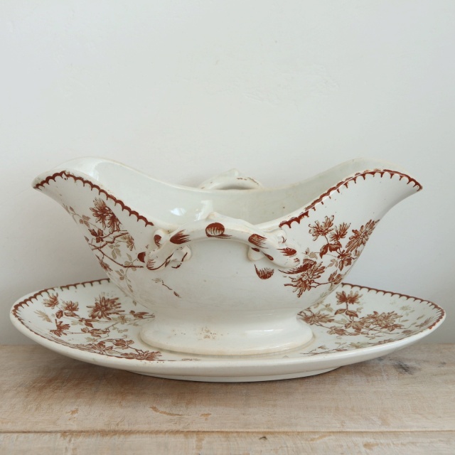 アンティーク ソーシエール MIGNARDISE フランス クレイユモントロー製