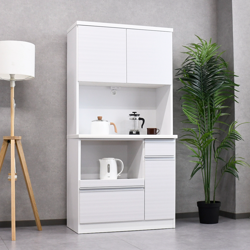 食器棚 90cm 大川家具 日本製 完成品 キッチン収納 キッチンボード