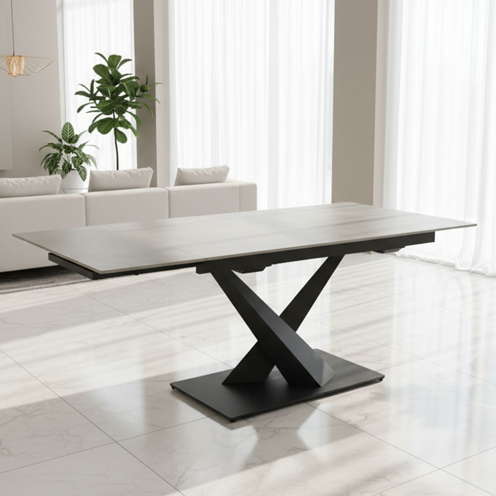 開梱設置付き】 片側伸長式セラミックダイニングテーブル 140 180 mobler