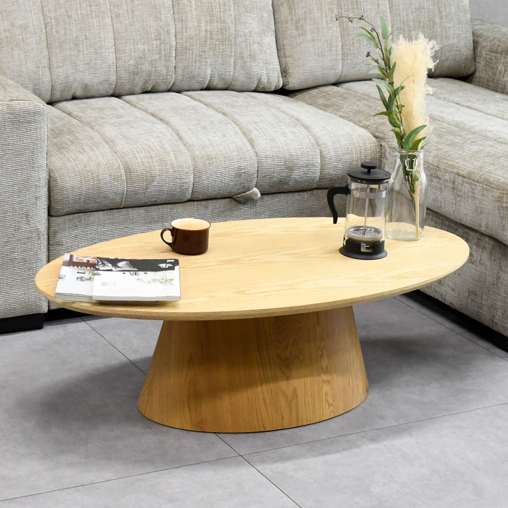 楕円形リビングテーブル センターテーブル オーク突板 110cm mobler