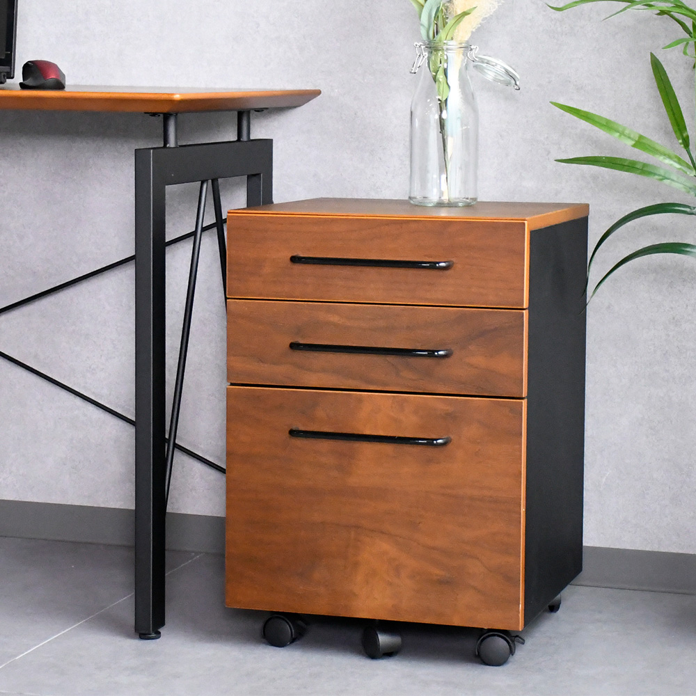 1本限定】 ワゴン ウォールナット 収納 デスクワゴン サイドワゴン