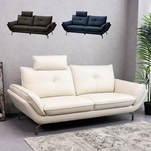 イタリアンレザー 3人掛けソファ ヴァージンウレタン へたりにくい 本