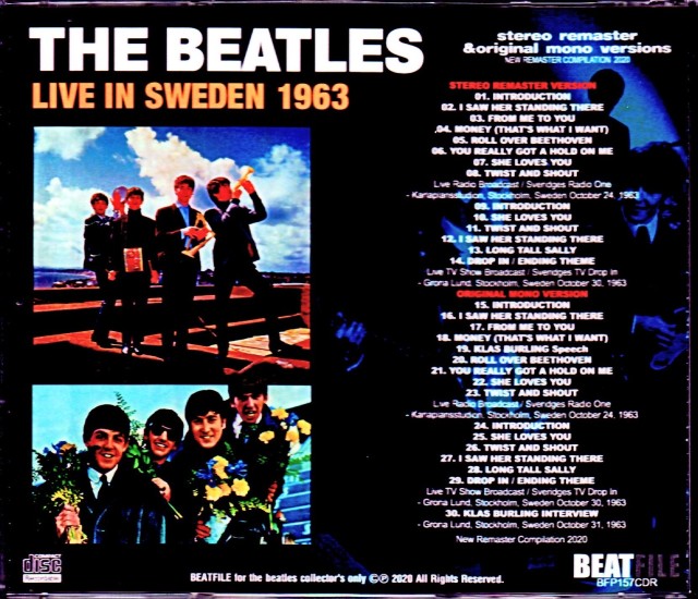 Beatles ビートルズ/Sweden 1963 Stereo Remaster & Original mono