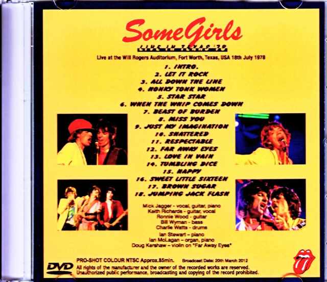 Rolling Stones ローリング・ストーンズ/女たち TX,USA 1978 Japanese