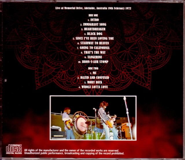 Led Zeppelin レッド・ツェッペリン/Australia 1972