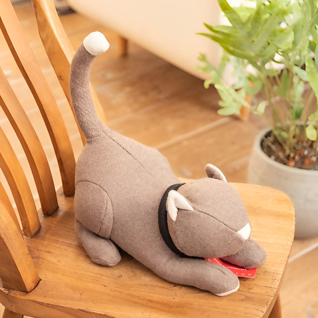 ドアストッパー キャット 猫 英国 インテリア オブジェ フェルト