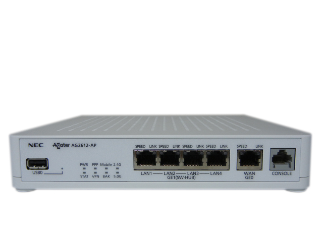 中古】NEC Agater AG2612-AP-ML01 ワイヤレス VPN ルータ