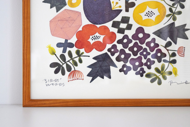 バーズワーズ[BIRDS'WORDS] POSTER FLOWER 30×30cm 額装タイプ-ならの実