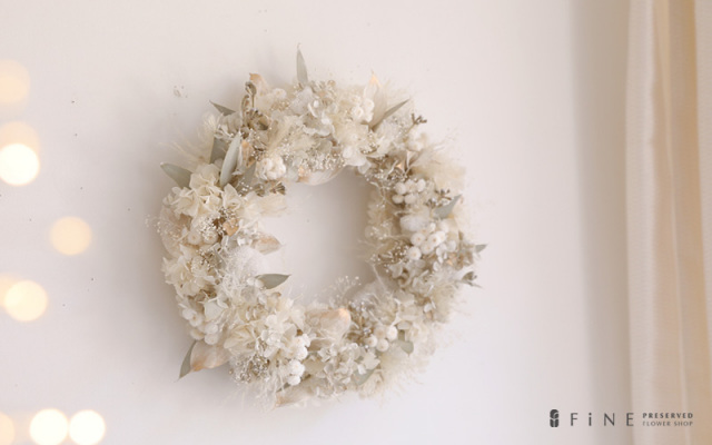 スノースケープ - プリザーブドフラワー クリスマス 玄関用 玄関 壁