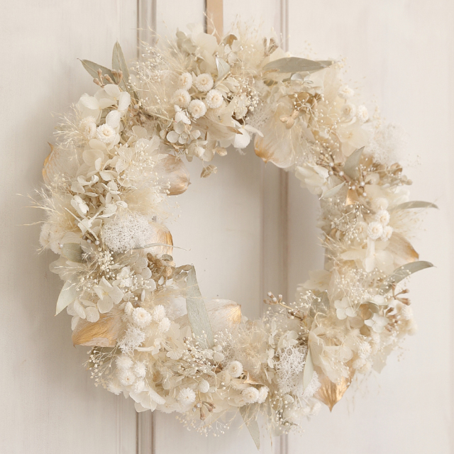 スノースケープ - プリザーブドフラワー クリスマス 玄関用 玄関 壁