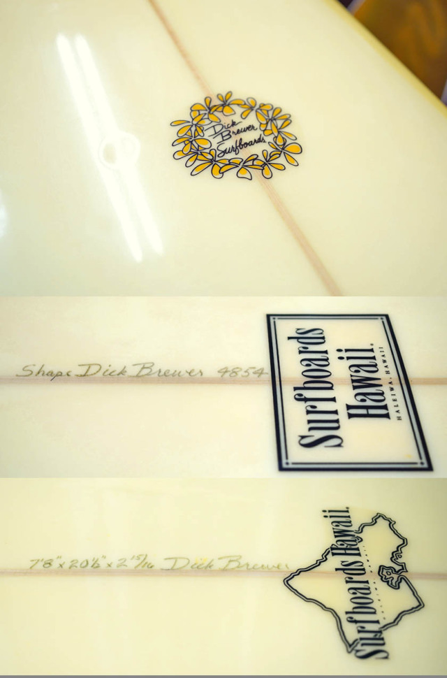 Used * Dick Brewer x Surfboard Hawaii 7'8