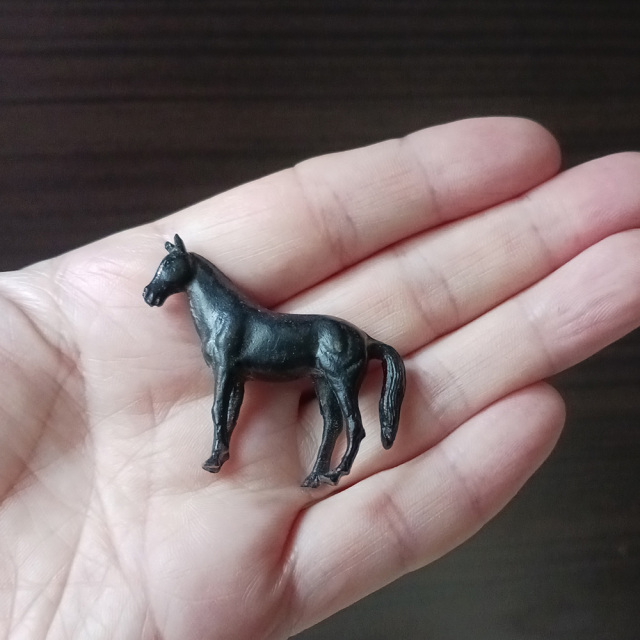 ミニチュア 添配 盆景 蝋型鋳物 銅製 馬（うま） オブジェ 枯山水