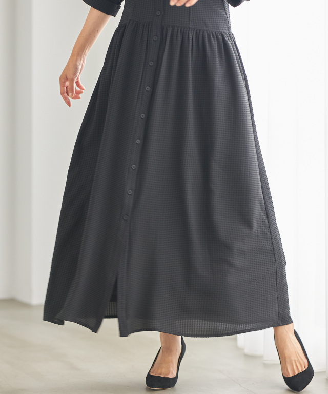 ドルマンスリーブギャザーワンピース