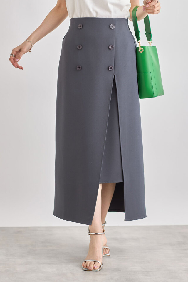 ディープスリットラップ風スカート