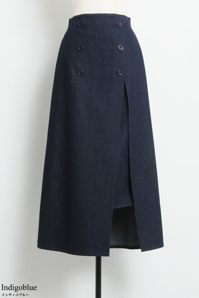 ディープスリットラップ風スカート