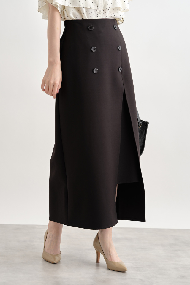 ディープスリットラップ風スカート