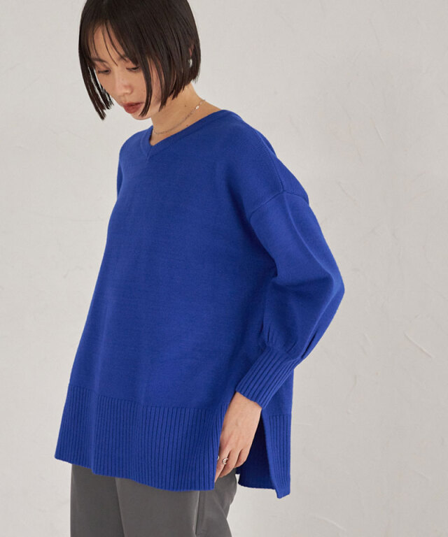 前後2WAYシアバターオーバーサイズニットプルオーバー