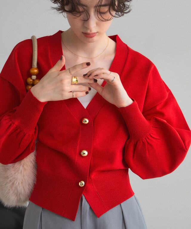 Vネックカーディガン