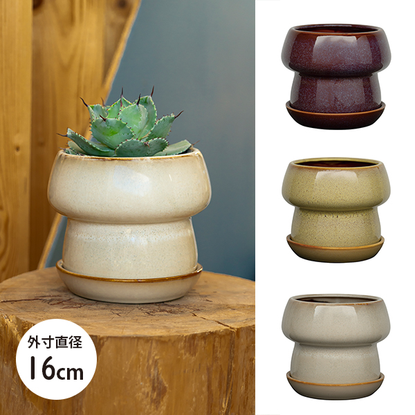 インテリア鉢/陶器鉢/BOEX】マッシュ Φ16cm（CP-3216)