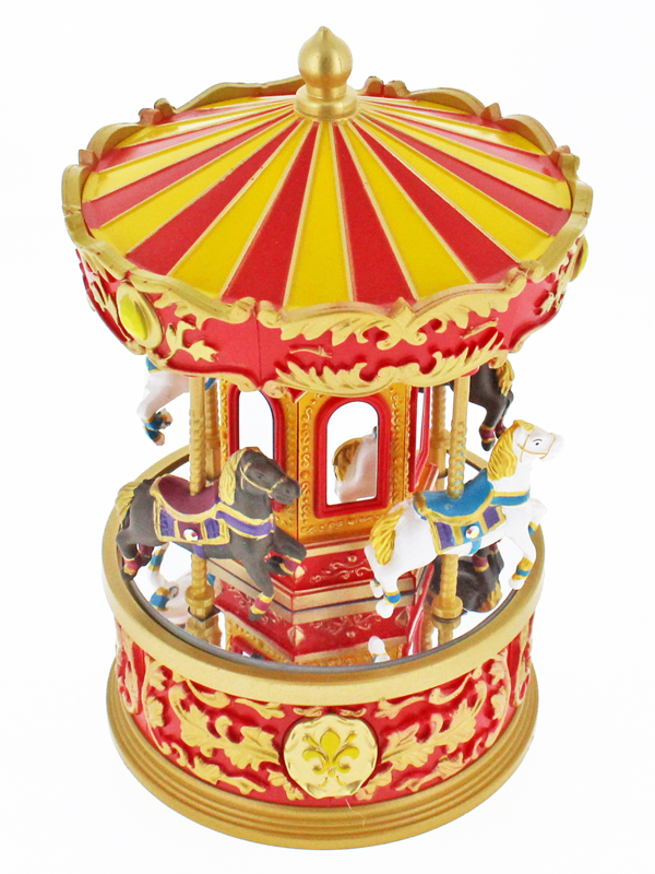 メリーゴーランドオルゴール【レッド×イエロー】DY-2734RY
