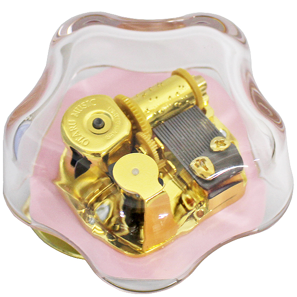 さくら型ガラスベースオルゴール