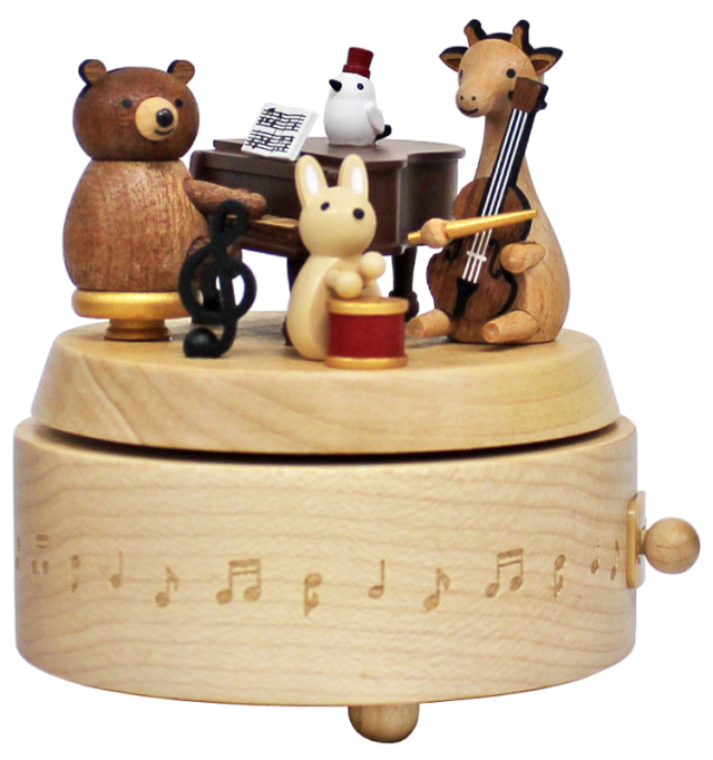 H9290 木製オルゴール【音楽隊】