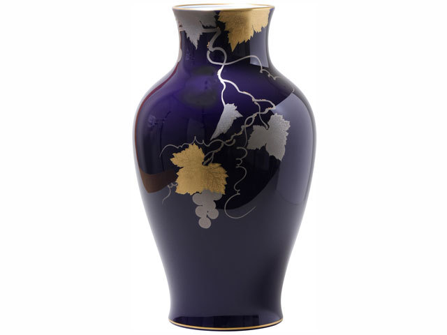 瑠璃金蝕ぶどう 36cm花器