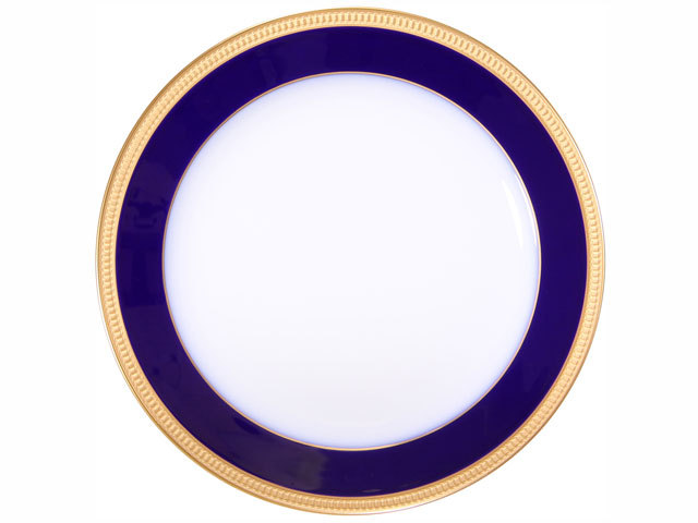 ロイヤルブルークラウン（瑠璃エンボス） 20cmデザート皿