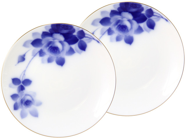 直営店限定＞ブルーローズ（8011） 19cmデザート皿（クープシェープ
