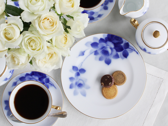 ブルーローズ（8011） 20cmデザート皿