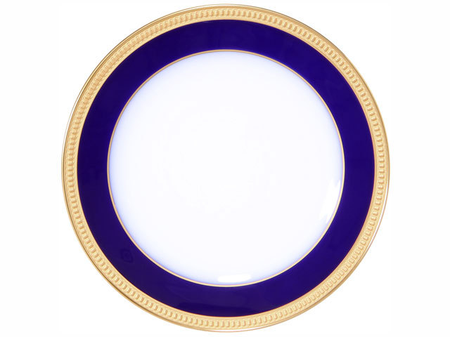 ロイヤルブルークラウン（瑠璃エンボス） 20cmデザート皿