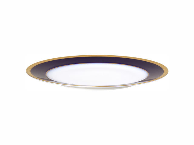 瑠璃片葉金蝕 20cmデザート皿