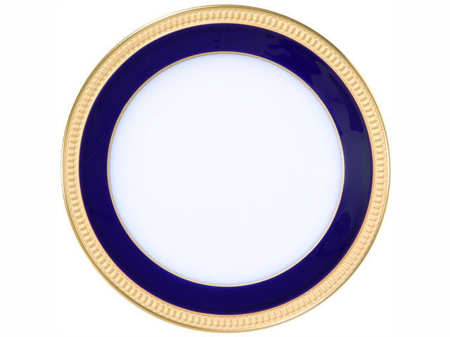 ロイヤルブルークラウン（瑠璃エンボス） 17cmパン皿