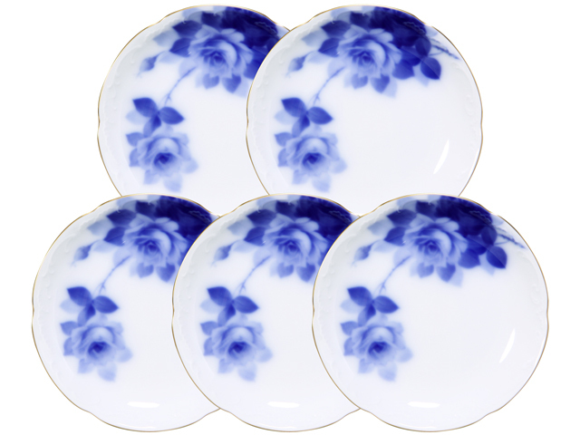 ブルーローズ（8011） 15cm銘々皿5枚揃