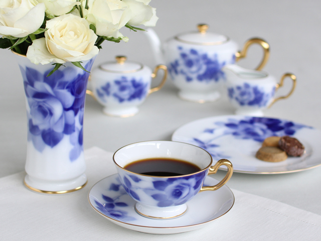 ブルーローズ（8011） 20cmデザート皿