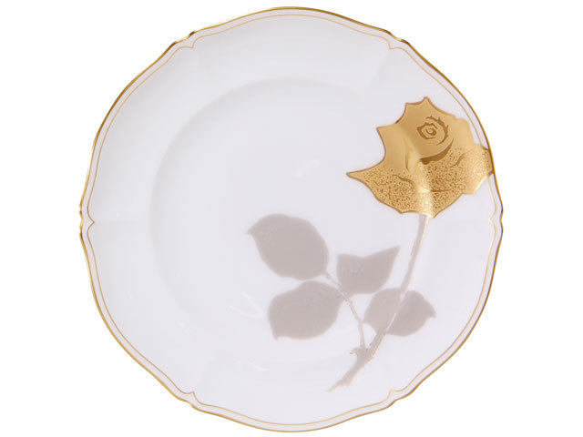 技法シリーズ「金蝕バラ」 20cmケーキ皿