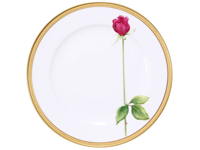 手描き】一本の薔薇（レッド） 30.5cmサービスプレート