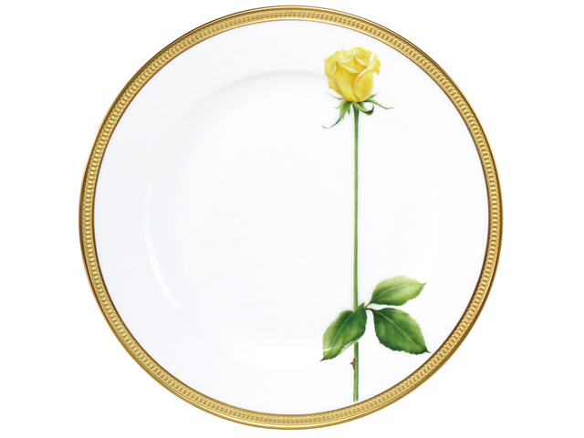 一本の薔薇（イエロー） 30.5cmサービスプレート