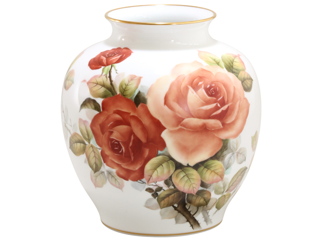 手描き】クラシックローズ 29cm花器